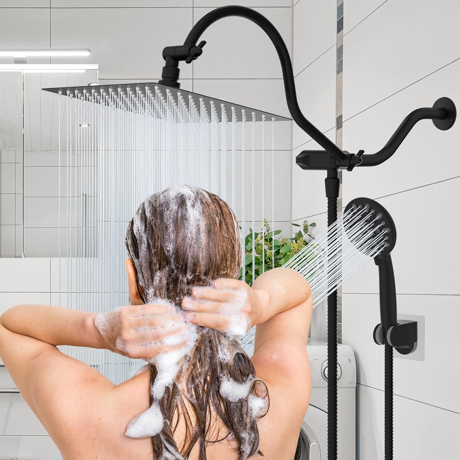ducha flexible con brazo ajustable