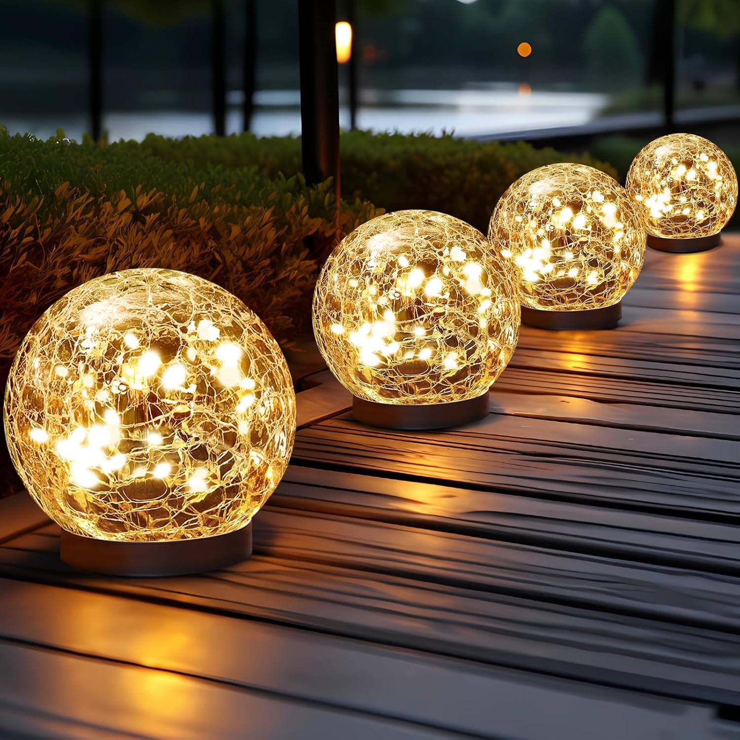 Luces solares de globo para exteriores y jardín