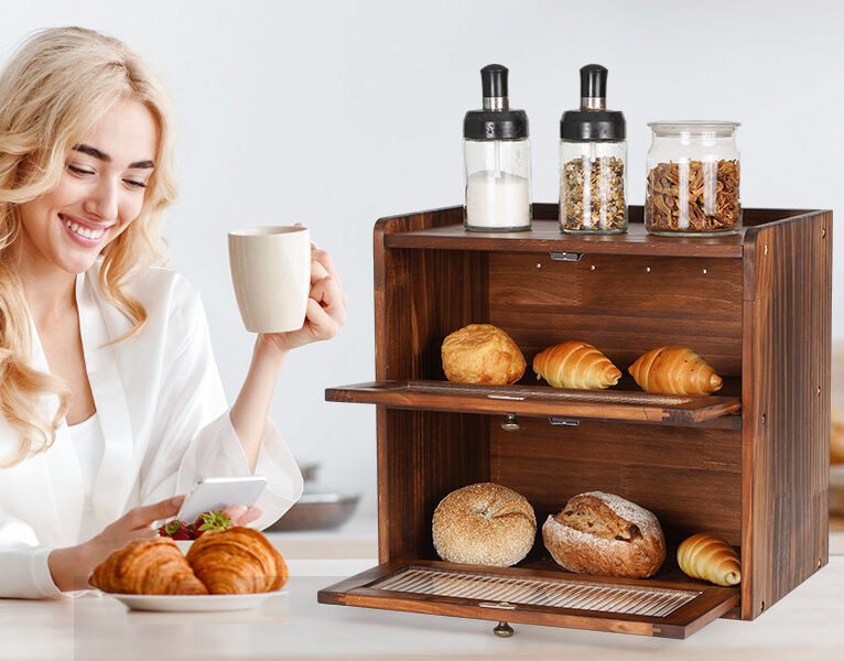 panera de madera vintage cocina